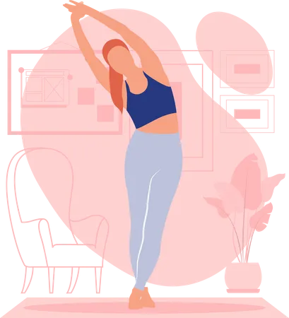 Female doing yoga  Illustration