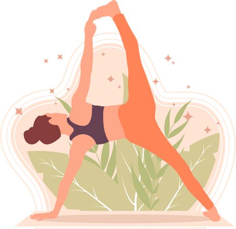 Female doing yoga  Illustration