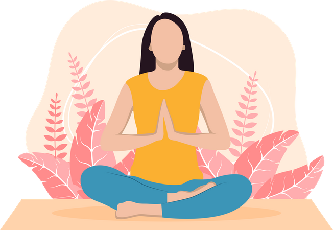 Female doing yoga  Illustration