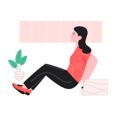 Female doing yoga  Illustration