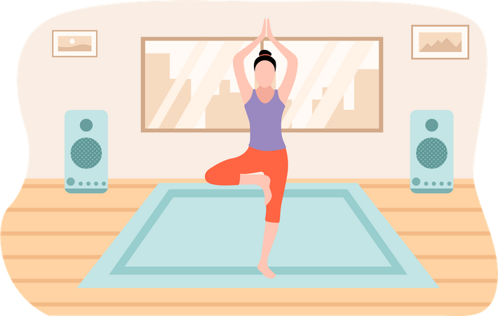 Female Doing Yoga  Illustration