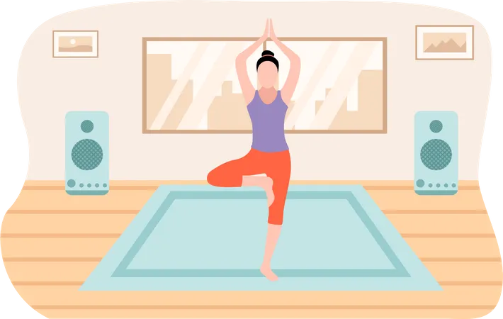 Female Doing Yoga  Illustration