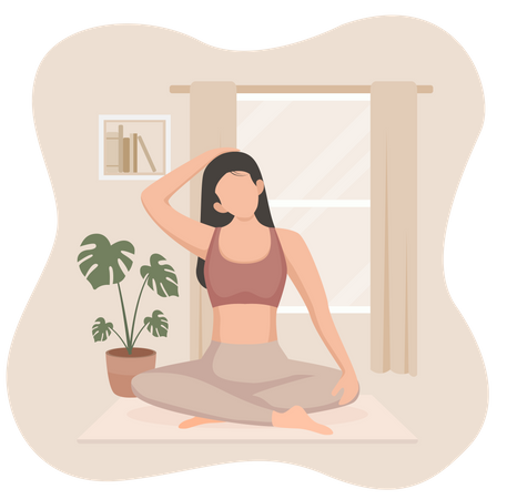 Female Doing Yoga  Illustration