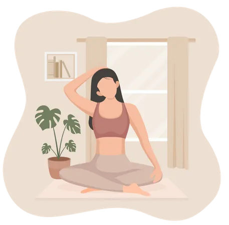 Female Doing Yoga  Illustration