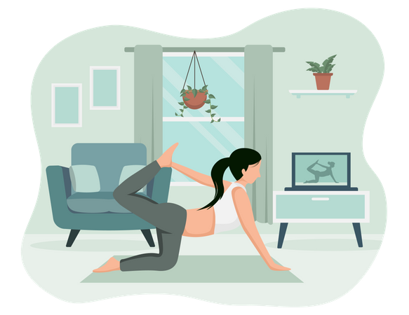 Female Doing Yoga  Illustration