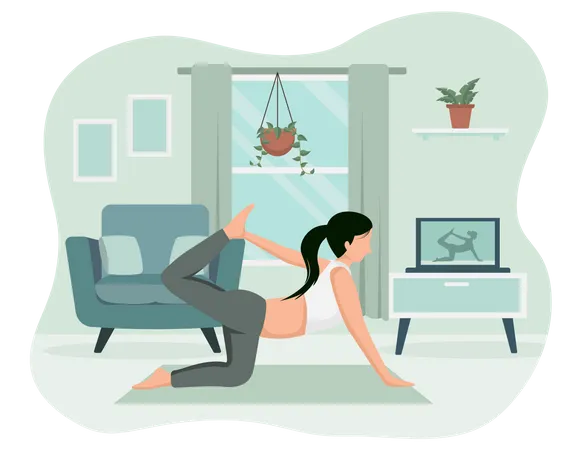 Female Doing Yoga  Illustration