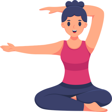 Female Doing Yoga  Illustration