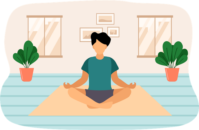 Female Doing Yoga  Illustration