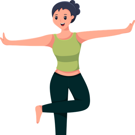 Female Doing Yoga  Illustration