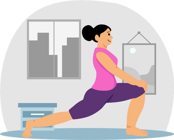 Female Doing Yoga  Illustration