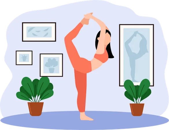 Female Doing Yoga  Illustration