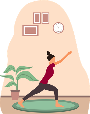 Female Doing Yoga in class  Illustration