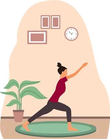 Female Doing Yoga in class  Illustration