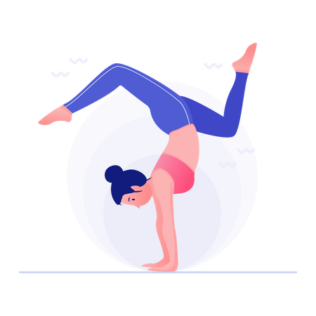 Female doing yoga pose Illustration