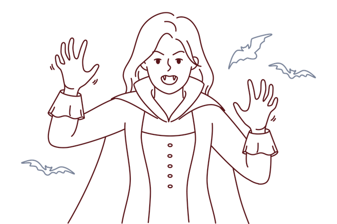 Female dracula  Illustration