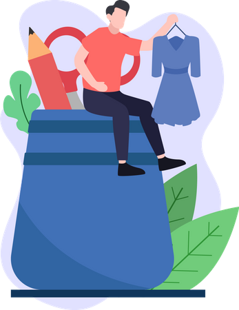 Female dress maker  Illustration