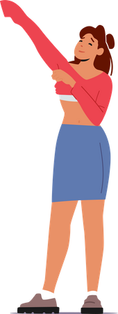 Female Dressing Up Clothes  Illustration