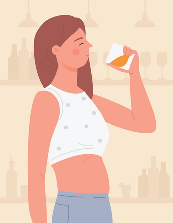 Female Drink Alcohol  Illustration