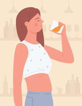 Female Drink Alcohol  Illustration