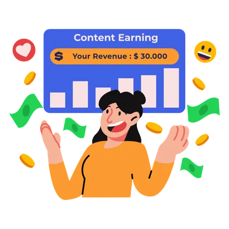 Profit From Social Media Content イラスト