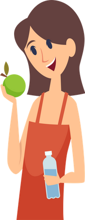 Female eating fruit Illustration