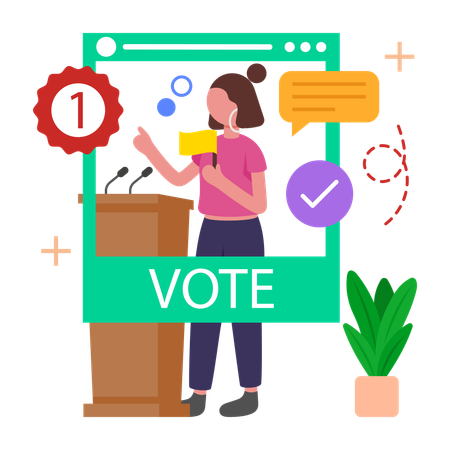 Female Election Winner  Illustration
