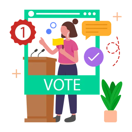 Female Election Winner  Illustration