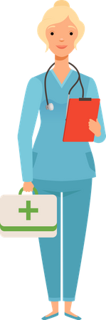 Female emergency doctor Illustration
