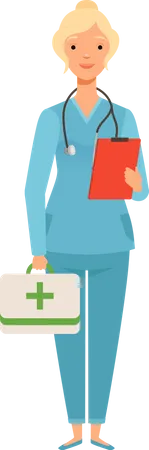 Female emergency doctor Illustration