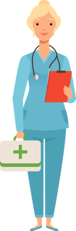 Female emergency doctor  Illustration