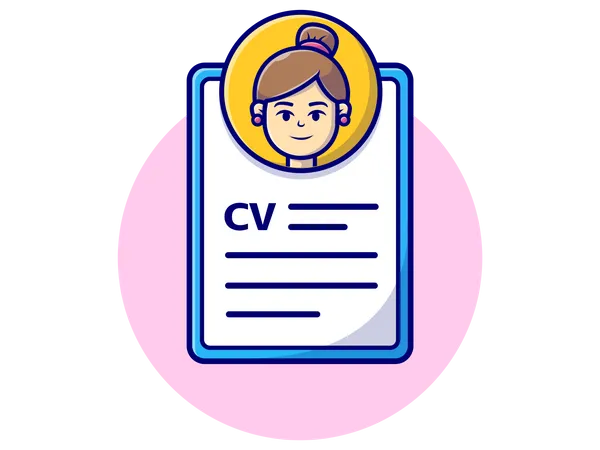 Female employee CV resume  일러스트레이션