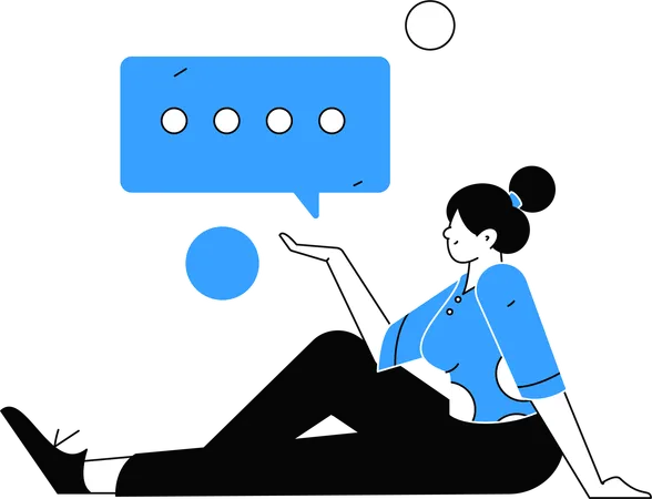 Female employee doing discussion  Illustration