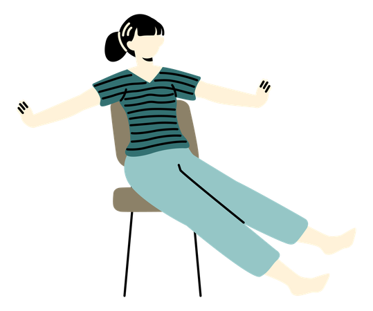 Female employee doing Office workout  イラスト