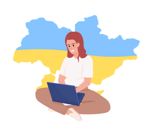 Female employee from Ukraine  Illustration