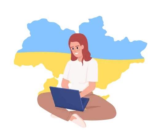 Female employee from Ukraine  Illustration