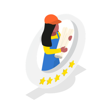 Female employee giving feedback  Illustration