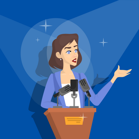 Female employee giving presentation  Illustration