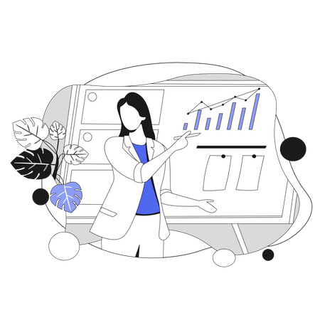 Female employee giving Presentation  Illustration