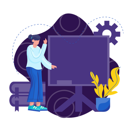 Female employee giving presentation  Illustration