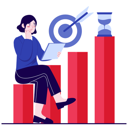 Female employee Goal Setting Strategy  Illustration