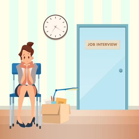 Female employee got fired Illustration
