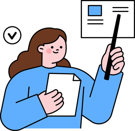 Female employee showing business report  Illustration