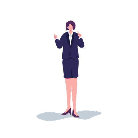 Female employee showing finger  Illustration