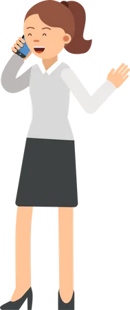 Female employee talking on phone Illustration