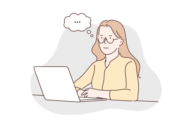 Female employee thinking  Illustration