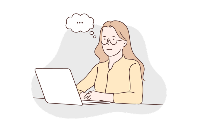 Female employee thinking  Illustration