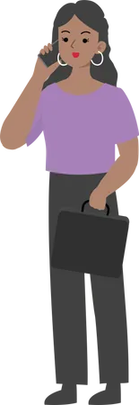 Female employee with phone  Illustration