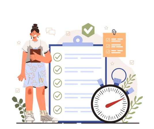 Soft Skills Concept Business People Or Employee With Work Discipline Skill Time Management And Subordination Following Training For Career Building Flat Vector Illustration Illustration