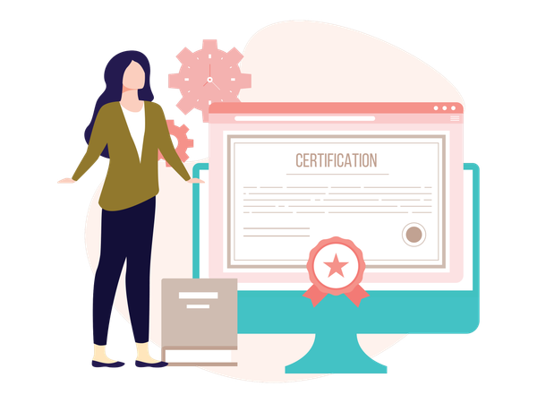 Female employee working on Marketing  Illustration