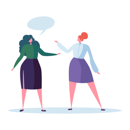 Female employees doing discussion Illustration